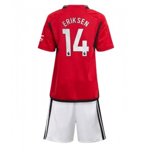 Manchester United Christian Eriksen #14 Dětské Domácí dres komplet 2023-24 Krátký Rukáv (+ trenýrky)